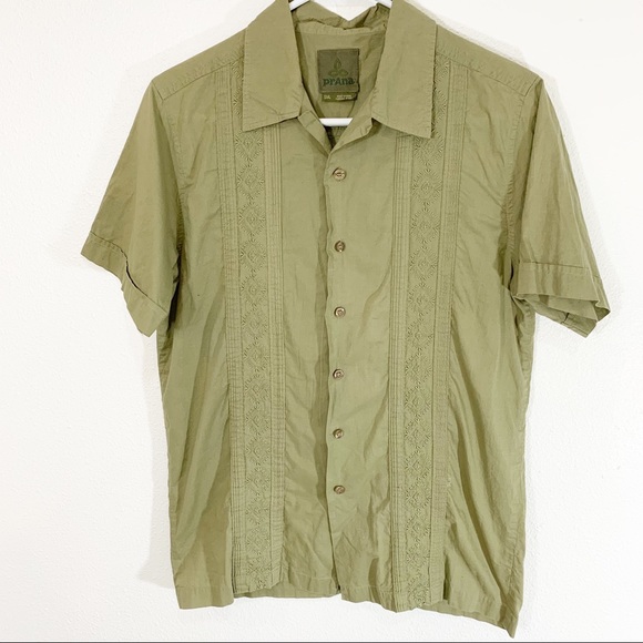 Prana Green Breathe Button Down - Picture 1 of 5